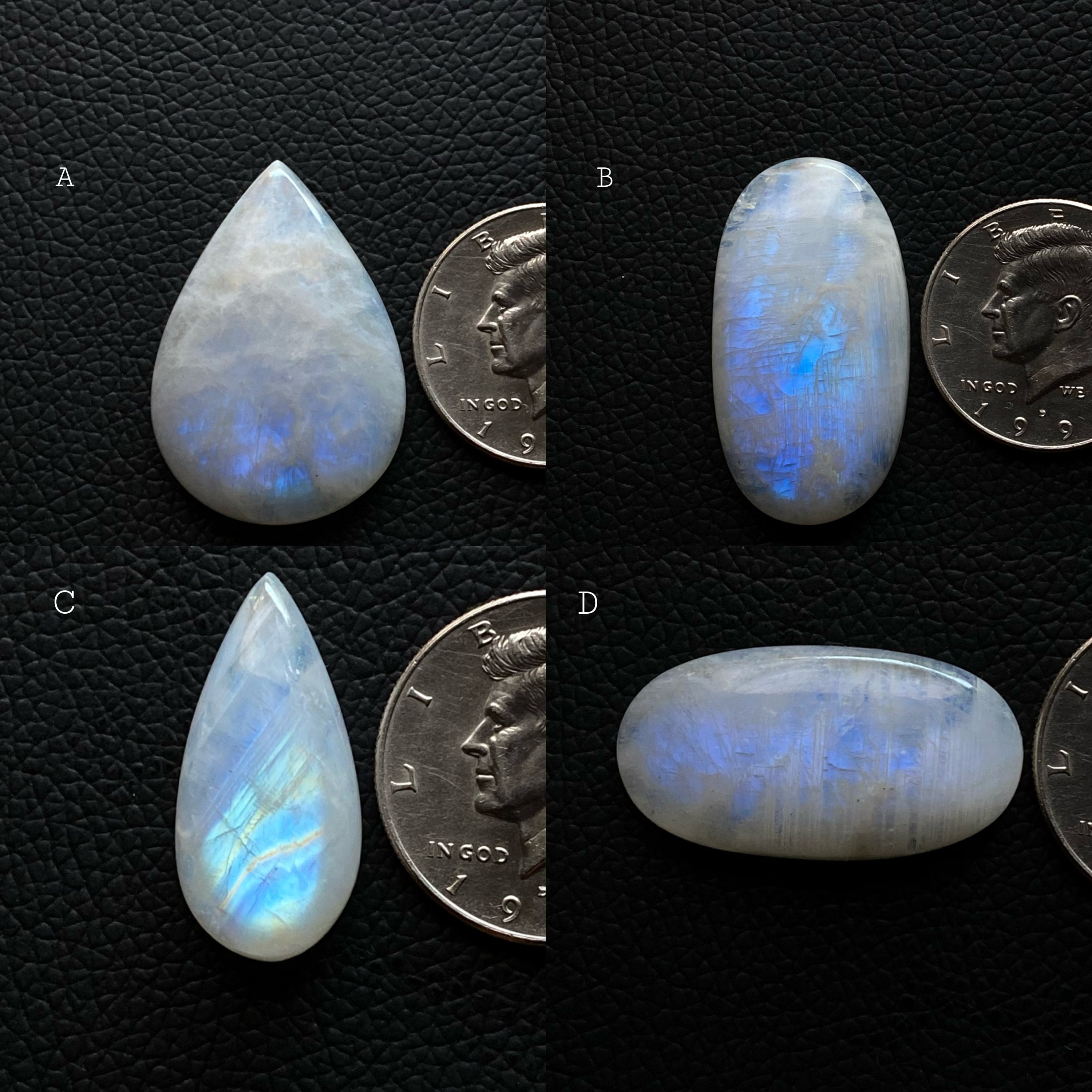 Yellow Flashing Rainbow Moonstone Loose Gemstone Natural Etsy