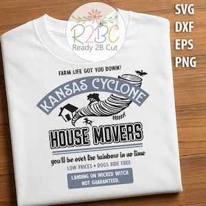 Kansas Cyclone House Movers SVG: Wizard of Oz Shirt Design (Digital Download