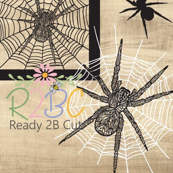 Spider Zenart Halloween Intricate Papercut Vinyl SVG, DXF, PNG, Eps, Vector files for Silhouette, Cricut, Cutting Machines, Commercial Use