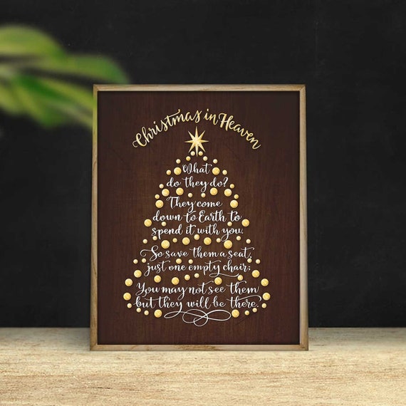 Download Free Christmas In Heaven Tree You Print And Frame Memorial Etsy SVG DXF Cut File