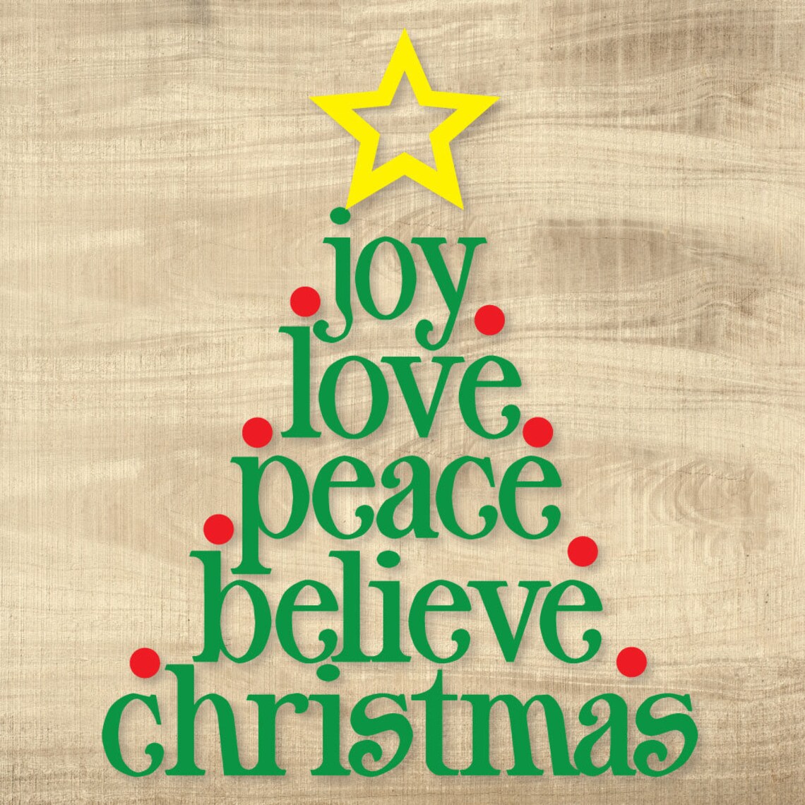 Christmas Tree Words Glass Block Christmas Card SVG DXF Etsy