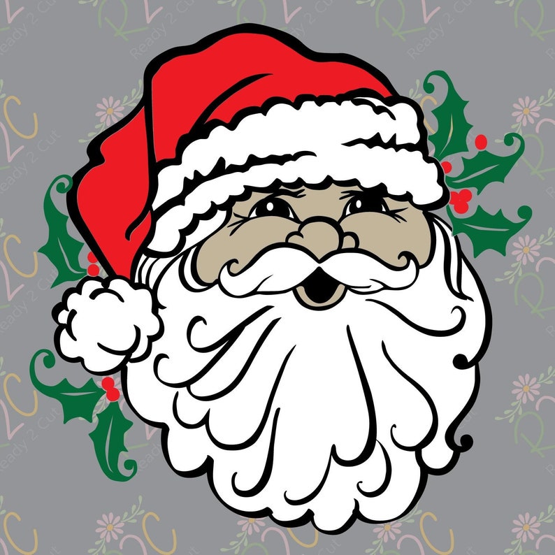 Download Santa Clause Face Christmas Shirt Design SVG DXF PNG | Etsy