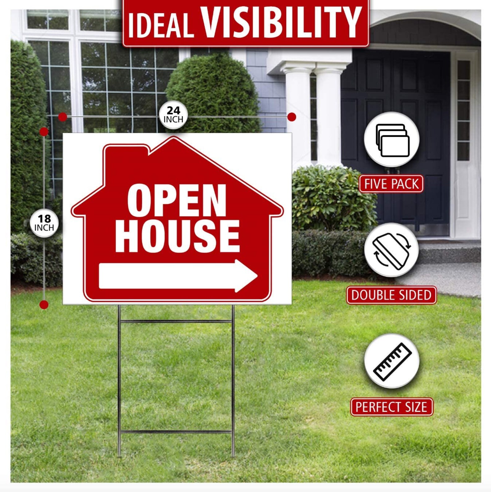 Open House Signs for Real Estate 5 PackPRO DoubleSided Etsy
