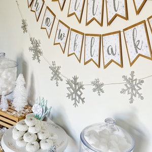 Winter Snowflake Garland | Frozen Snowflake Banner | Winter Decor | ONEderland Birthday Decorations | Little Snowflake Baby Shower Decor
