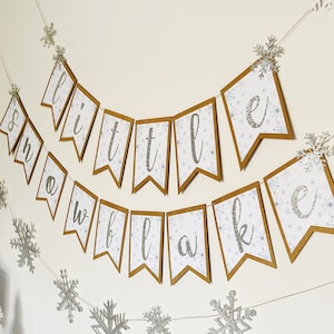 Little Snowflake Baby Shower Banner | Baby it&#39;s Cold Outside | Winter Wonderland Themed Baby Shower Decor | A Little Snowflake is on the Way