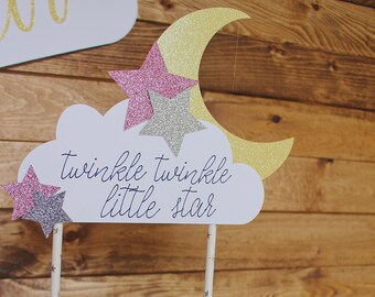 Twinkle Twinkle Little Star | Baby Shower | Gender Reveal | First Birthday | Twinkle Little Star Cake Topper | Baby Shower Cake Topper