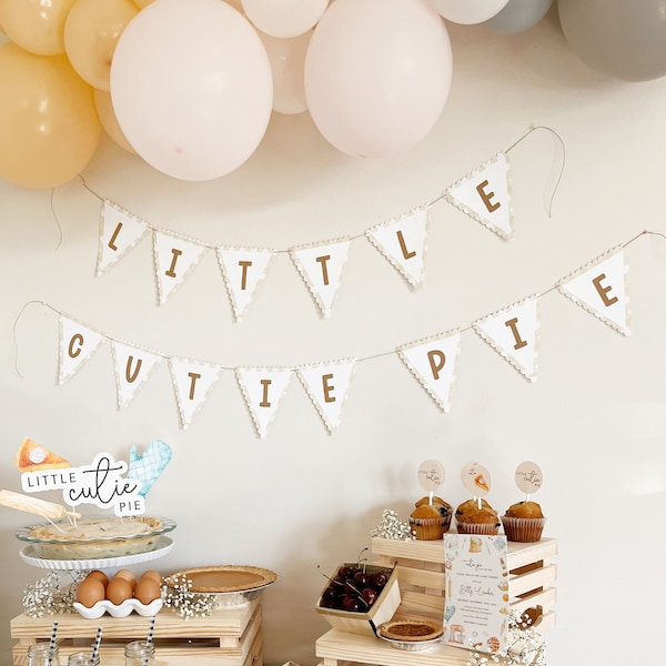 Cutie Pie Birthday Banner | Baking Birthday | Little Cutie Pie Theme Baby Shower | Second Bday Decorations | Girl Birthday | Sweet as Pie