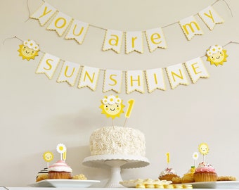 Sunshine Birthday Decoration Kit | You Are My Sunshine Party Pack | First Birthday Decor | Baby Shower Decor | Daisy Birthday | Summer Party