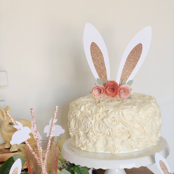 Bunny Cake Topper | Some Bunny is One | Easter Cake Topper | Bunny Ears | Bunny Ears Cake Topper | Easter Cake | Bunny Cake | Bunny Ear