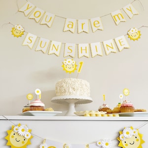 Kit di decorazioni per il compleanno del sole / Pacchetto festa You Are My Sunshine / Decorazioni per il primo compleanno / Decorazioni per baby shower / Compleanno margherita / Festa estiva