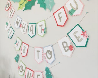 Oh wat leuk is het om één banner te zijn | Feestdag Verjaardag | Eerste verjaardag | Kerstthemafeest | December | Aanpasbaar | Jongensmeisje