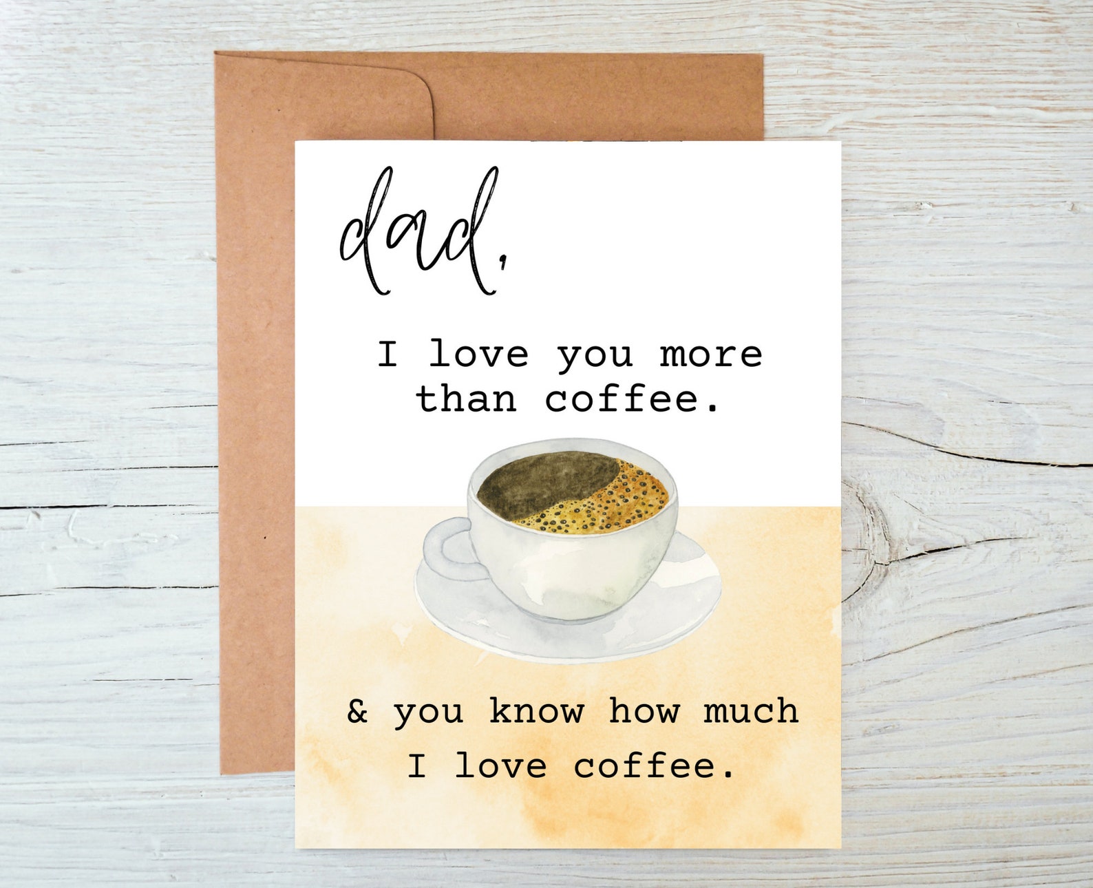 Coffee Card Coffee Fathers Day Card Father's Day Card Etsy