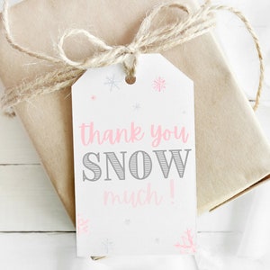 Winter Wonderland Baby Shower Favor Tag Little Snowflake Baby it's Cold Outside Party Thank You Tag Winter Baby Shower Gift Tags image 2