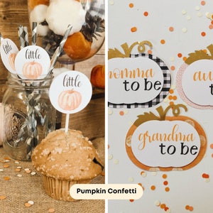 Little Pumpkin Confetti Little Pumpkin Baby Shower Decorations Fall Baby Shower Decor Fall Themed Baby Shower Fall Baby image 3