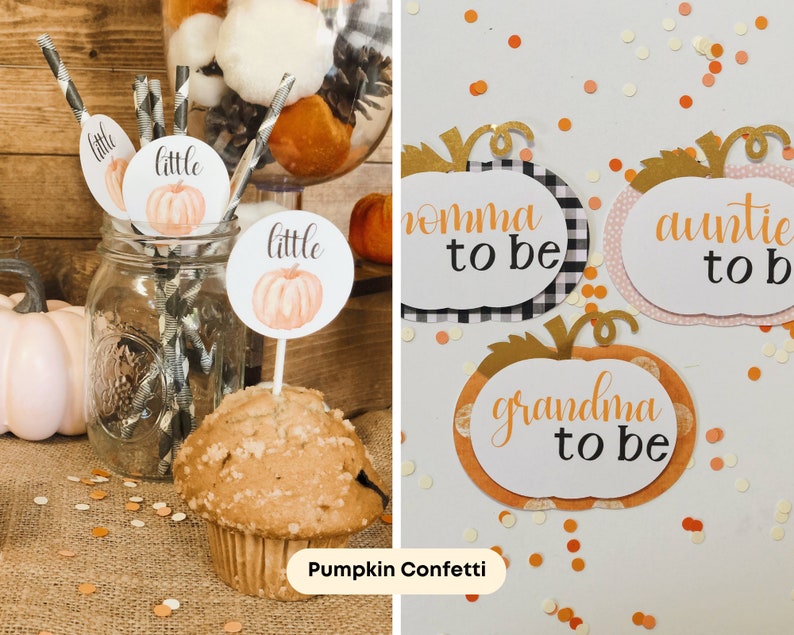 Little Pumpkin Confetti Little Pumpkin Baby Shower Decorations Fall Baby Shower Decor Fall Themed Baby Shower Fall Baby image 3