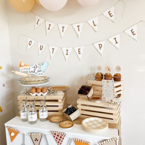 Dekoracje na przyjęcie urodzinowe Cutie Pie | Dekoracje na baby shower | Pierwsze urodziny w stylu pieczenia | Urodziny jesienne | Słodkie jak ciasto | Pierwsze urodziny dziewczynki