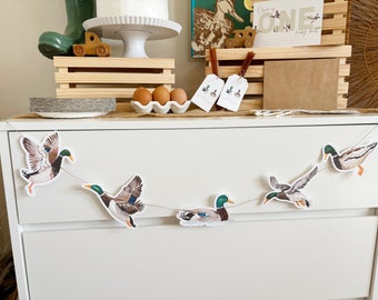 Duck Banner | Mallard Duck | One Lucky Duck Birthday Party | First Birthday Party Theme | One Lucky Duck | Paper Party Supplies | Boy Party