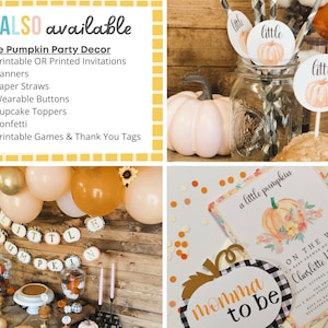 Little Pumpkin Baby Shower Invitation Fall Baby Shower Invitations A Little Pumpkin Decorations Fall Themed Baby Invitations image 5