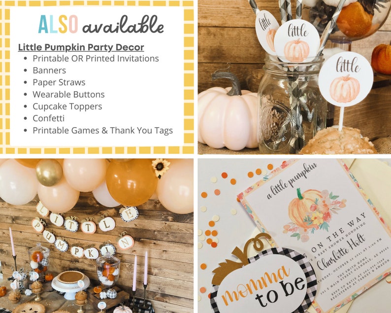 Little Pumpkin Baby Shower Invitation Fall Baby Shower Invitations A Little Pumpkin Decorations Fall Themed Baby Invitations image 5