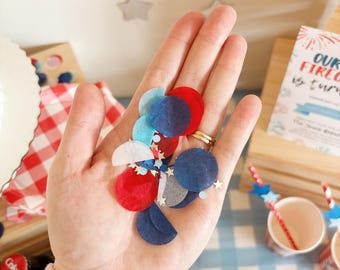 Red White Blue Confetti | Memorial Day Party | July 4th Decor | Confetti Party Supplies | Americana | USA Little Firecracker