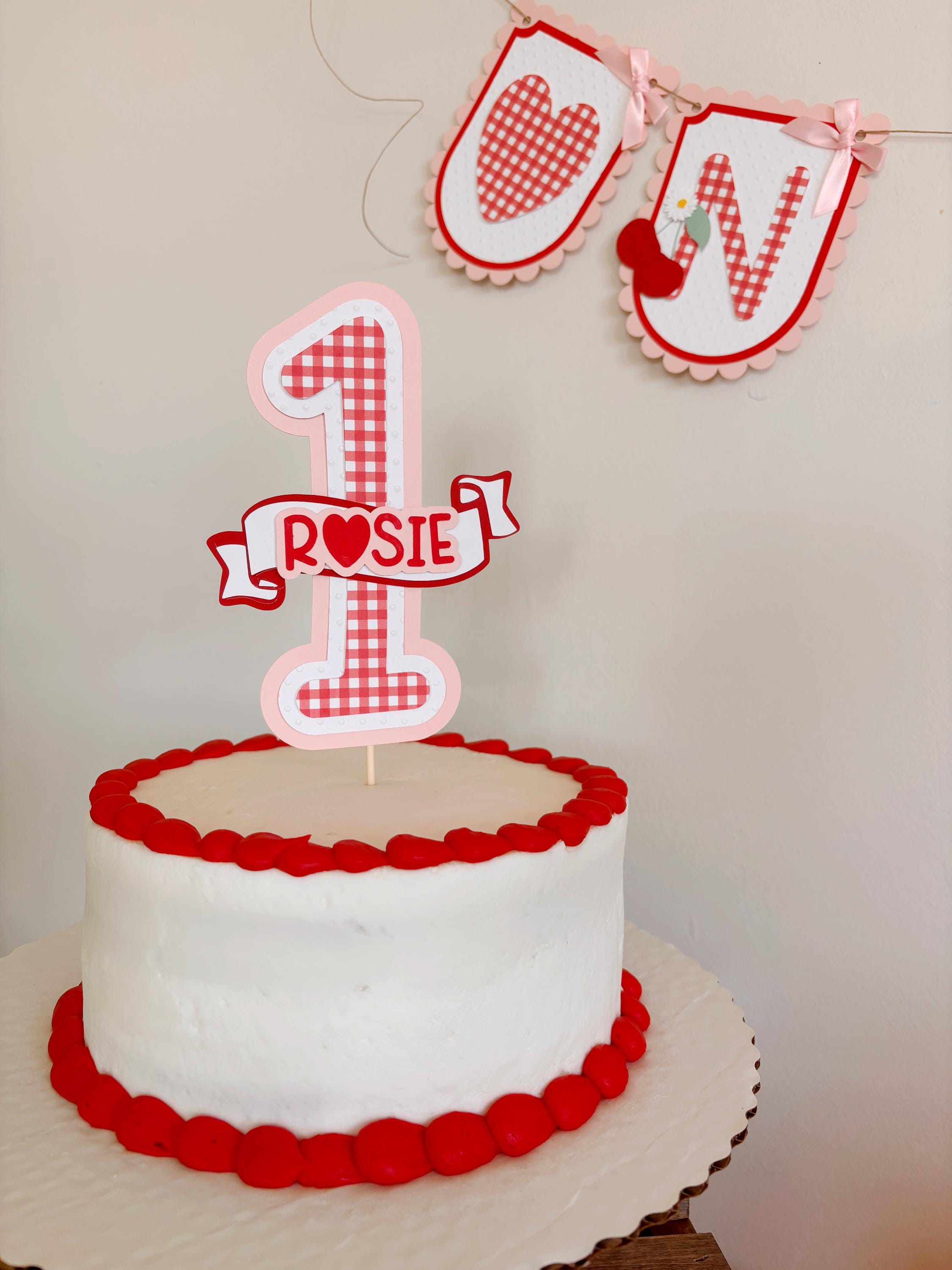 Cherry on Top Cake Topper | Personalized Name Cake Topper | Pink ...