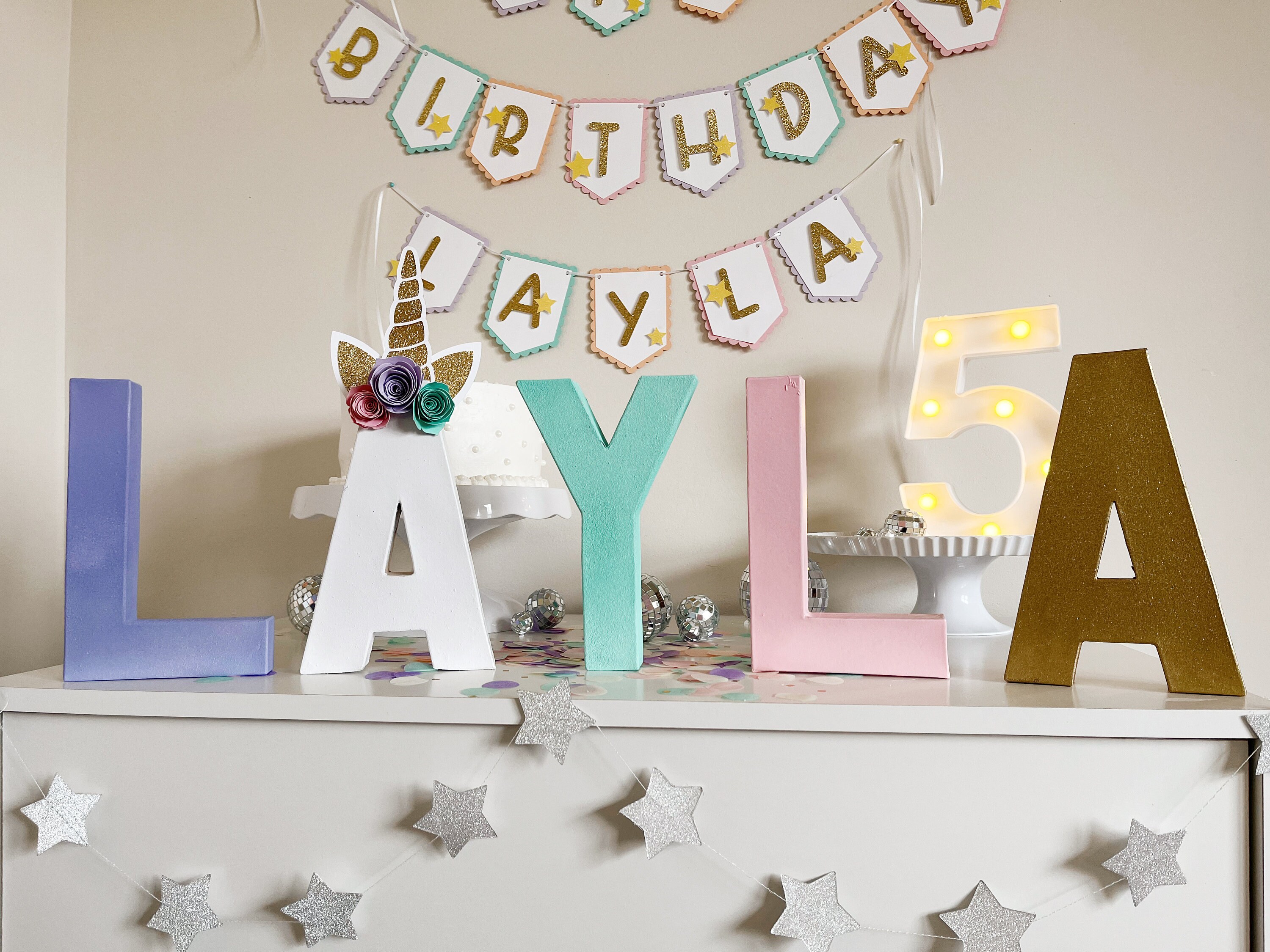 Unicorn 3D Letter Unicorn Birthday Decorations Unicorn Centerpiece Unicorn Party Unicorn Room Decor for Girls Photo Prop