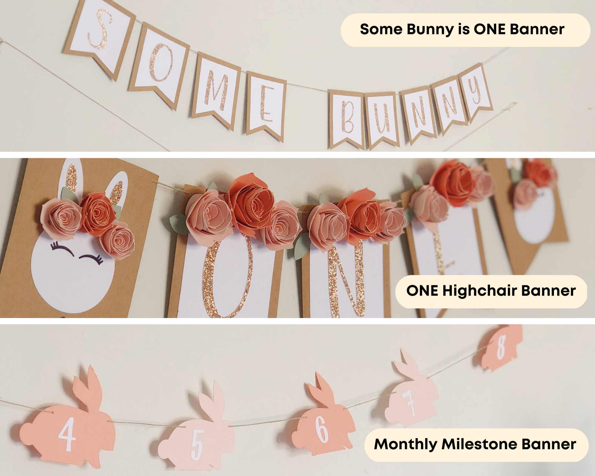Some Bunny Is One – Süße Blumenkrone Mit Hasenohr Für Den 1. Geburtstag