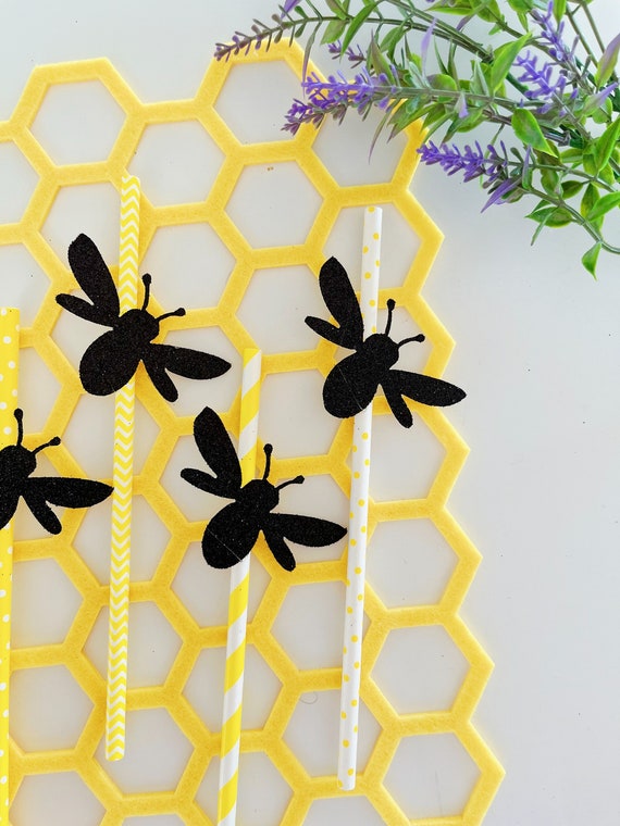 Bee Straws, Bumble Bee Party Decorations, Bumble Bee Birthday, Bee Bridal  Shower, Bee Baby Shower, Mommy to Bee, Bride to Bee, Bee Decor