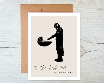 Best Dad In The Galaxy | A2 Happy Fathers Day Greeting Card | Happy Father's Day | Mandalorian | Printable | Instant Download | Star Wars