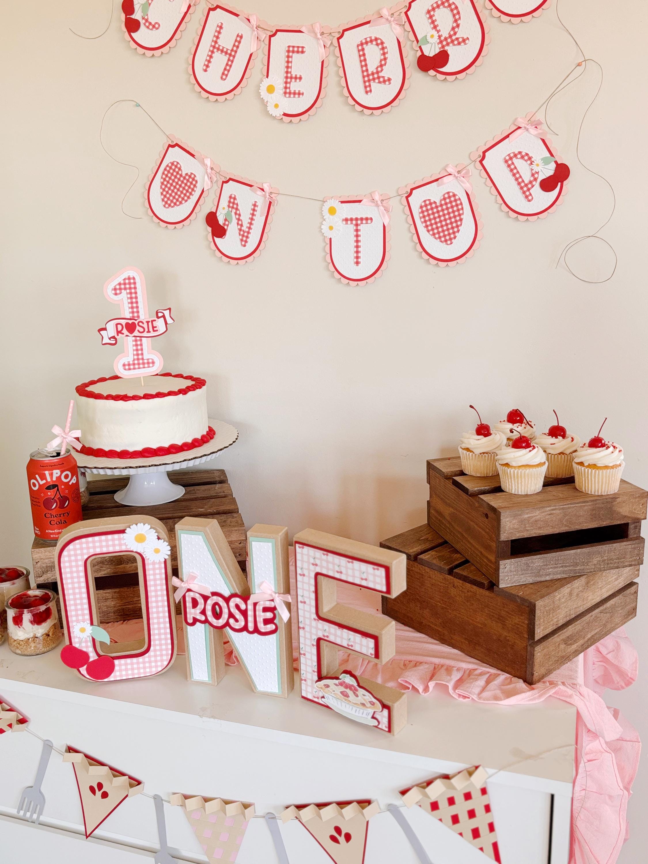 Cherry on Top Cake Topper | Personalized Name Cake Topper | Pink ...