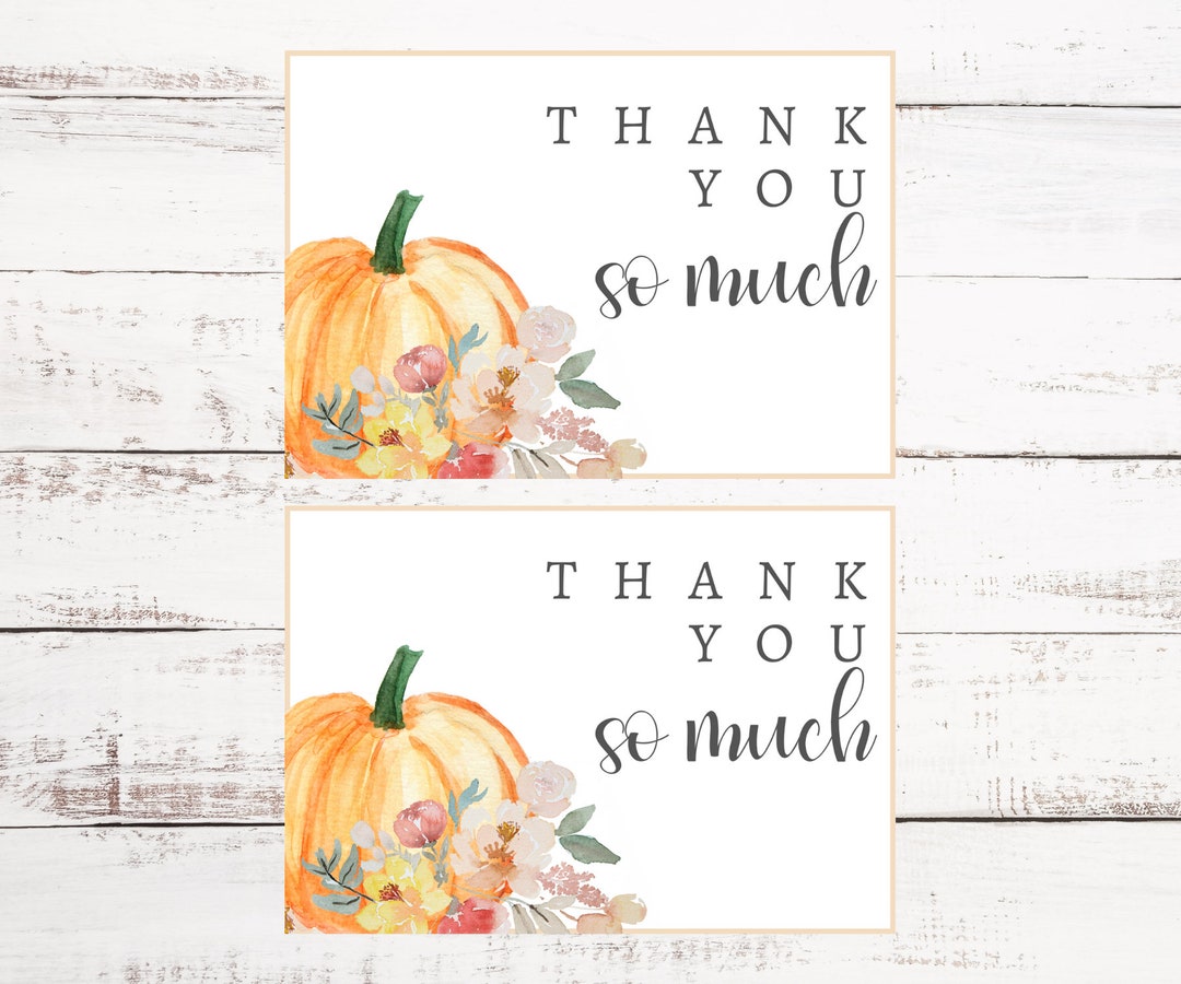 Little Pumpkin Thank You Card Pumpkin Thank You Fall Baby Shower ...