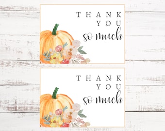 50 Kürbis-Dankeskarten Mit Umschlägen – 10x15 Cm, Blanko Für Babyparty, Taufe, Herbstfest (glattes Papier)