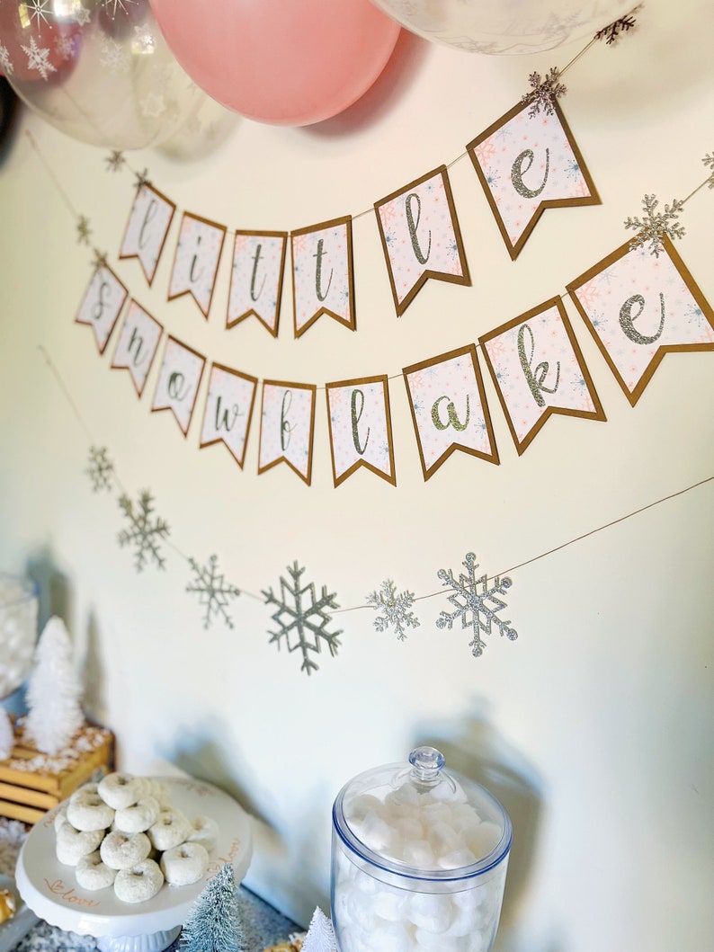 Little Snowflake Baby Shower Banner Baby It's Cold - Etsy