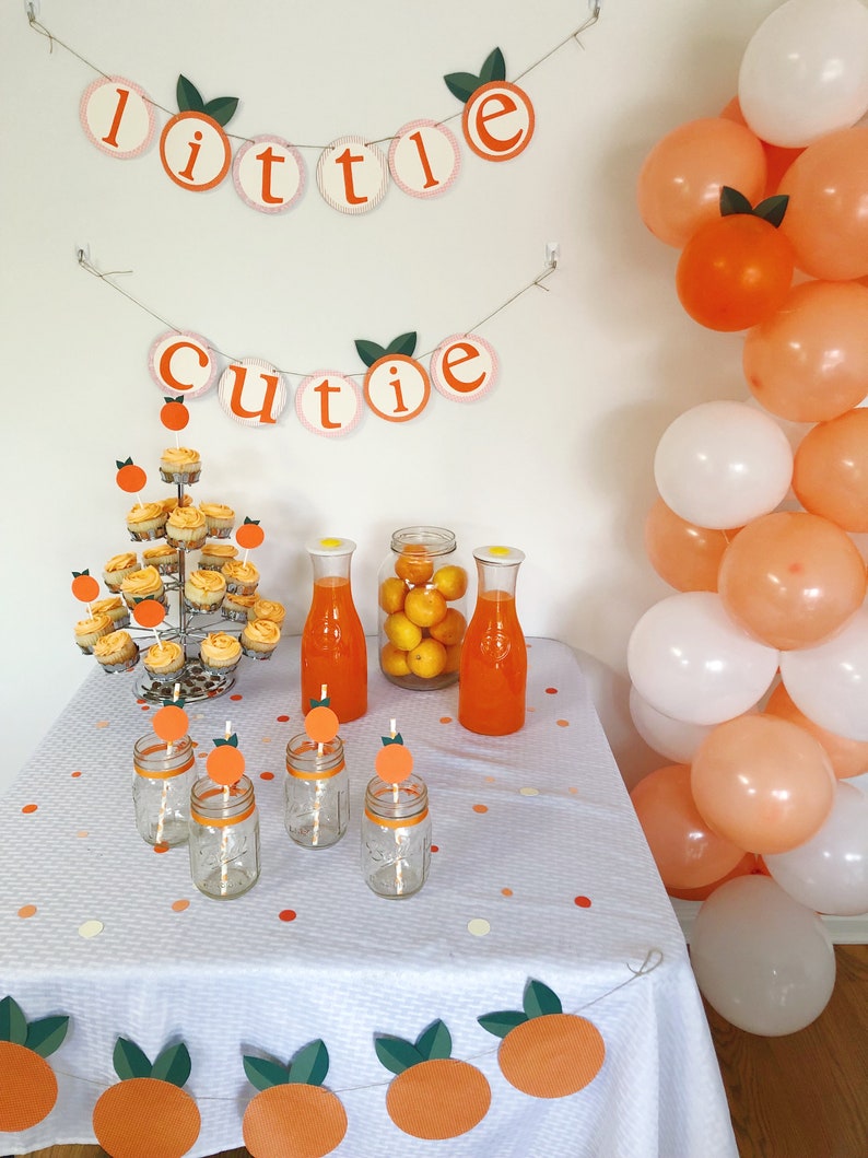orange baby shower decorations