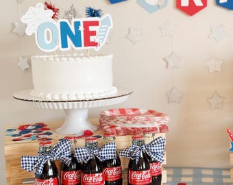 4th of July Little Firecracker Cake Topper | 1st Birthday Decor | Independence Day Party | 4th of July Birthday Decor | Red White and Two