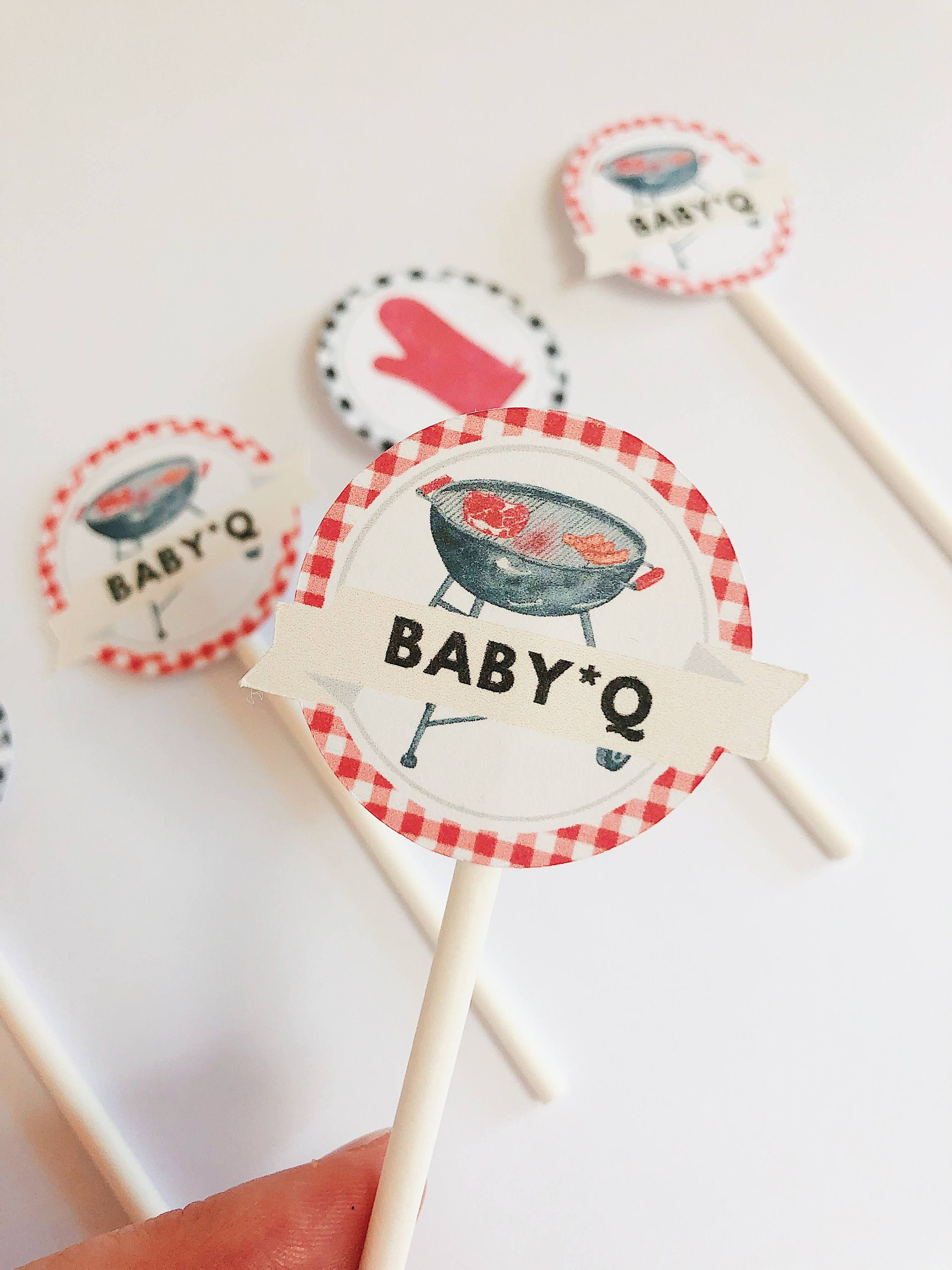 BabyQ Cupcake Toppers Baby Q Baby Shower Decoration Baby Q | Etsy
