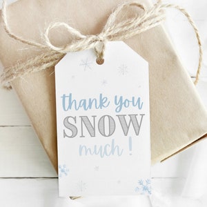 Winter Wonderland Baby Shower Favor Tag Little Snowflake Baby it's Cold Outside Party Thank You Tag Winter Baby Shower Gift Tags image 1