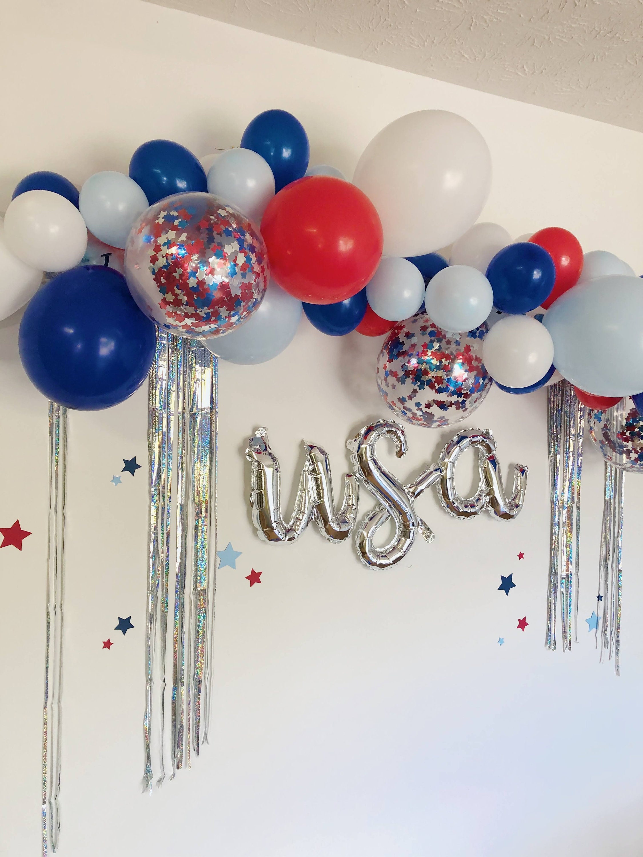 Patriotic Balloon Garland USA Balloons USA Party Red Etsy