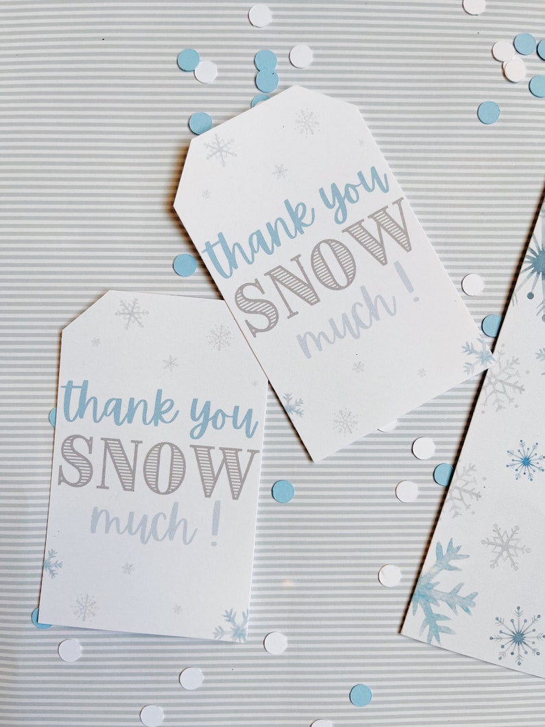 Winter Wonderland Baby Shower Favor Tag Little Snowflake Baby it's Cold Outside Party Thank You Tag Winter Baby Shower Gift Tags image 8