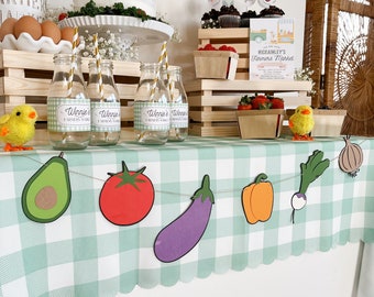 Farmers Market Banner | Tutti-Frutti | Fruit and Veggies Garland | Vegetables Party | Garden Party | Farm Decorations | Twotti Frutti