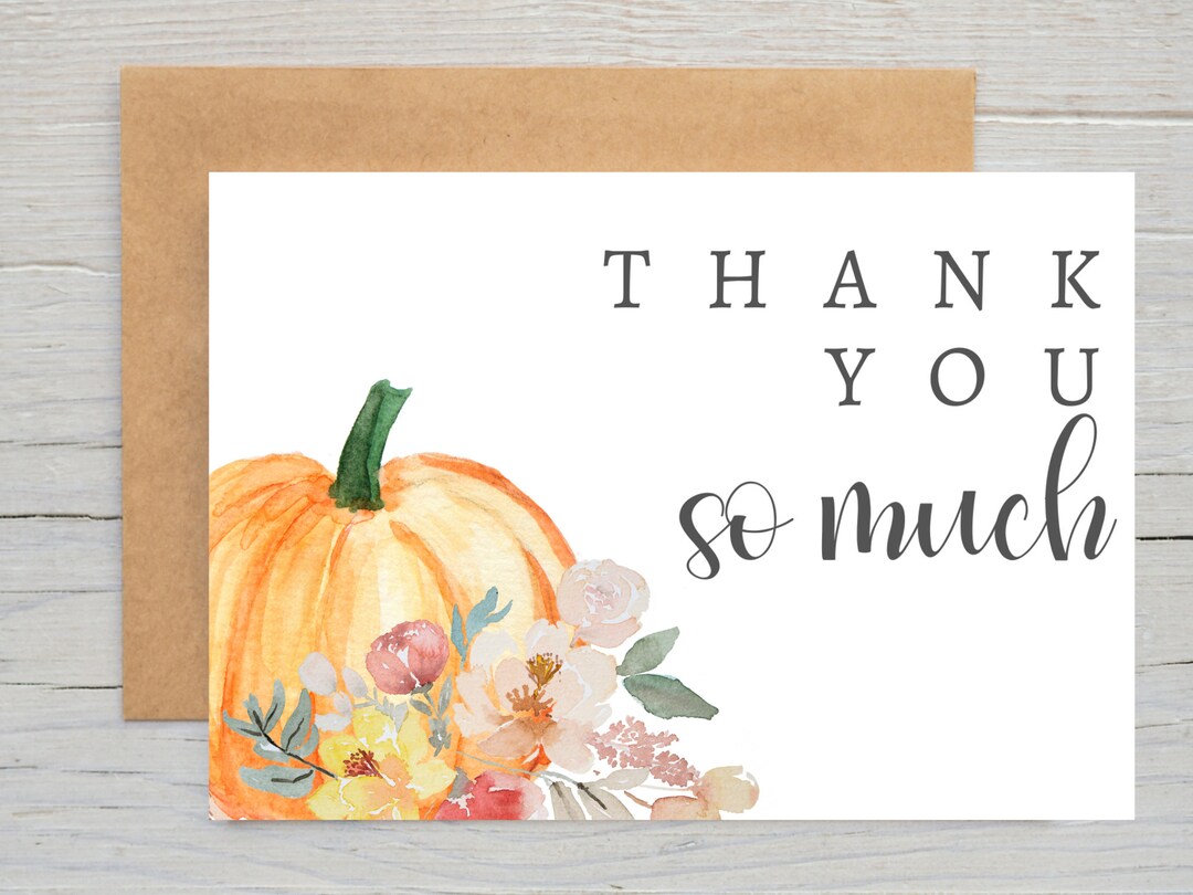 Printed Little Pumpkin Thank You Card With Envelope | Pumpkin Thank You ...