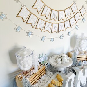 Snowflake Photo Banner Winter Onederland Photo Banner Winter Photo Clips 12 Month Photo Banner Winter Onederland Party Decorations image 7