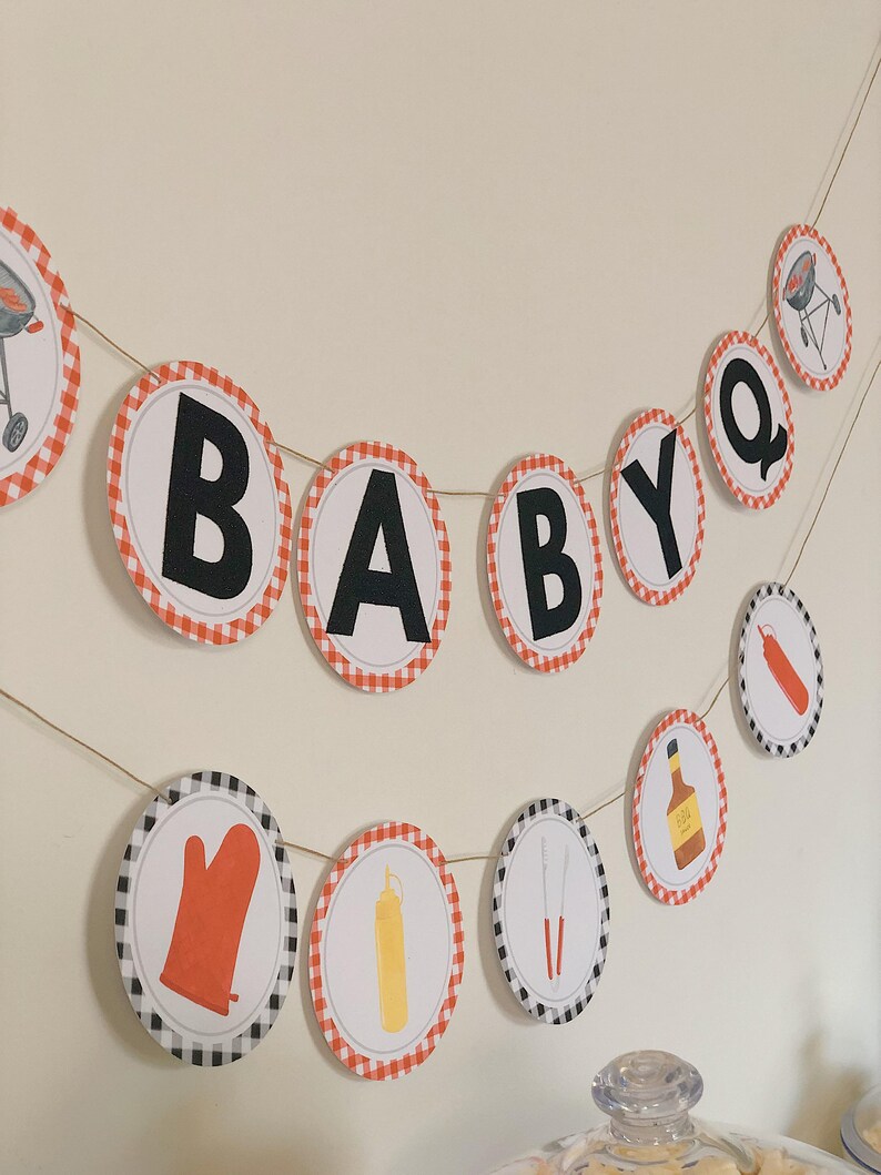 Babyq Banner Baby Q Baby Shower Decoration Baby Q Decor Etsy