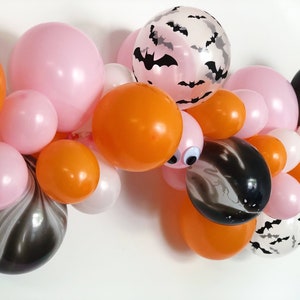 Halloween Balloon Garland Kit | Halloween Party Decor | Halloween Balloons | DIY Balloon Garland | Balloon Garland Arch Kit | Pink Orange