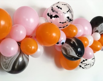 Halloween Balloon Garland Kit | Halloween Party Decor | Halloween Balloons | DIY Balloon Garland | Balloon Garland Arch Kit | Pink Orange