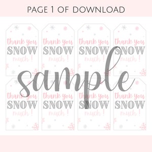 Winter Wonderland Baby Shower Favor Tag Little Snowflake Baby it's Cold Outside Party Thank You Tag Winter Baby Shower Gift Tags image 4