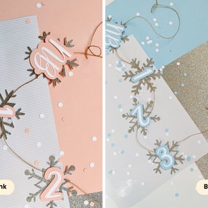 Snowflake Photo Banner Winter Onederland Photo Banner Winter Photo Clips 12 Month Photo Banner Winter Onederland Party Decorations image 2