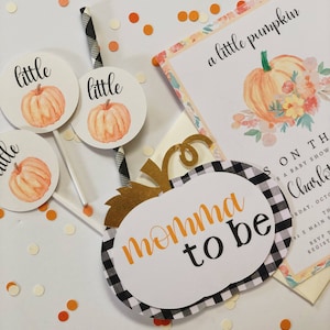 Little Pumpkin Baby Shower Invitation Fall Baby Shower Invitations A Little Pumpkin Decorations Fall Themed Baby Invitations image 6