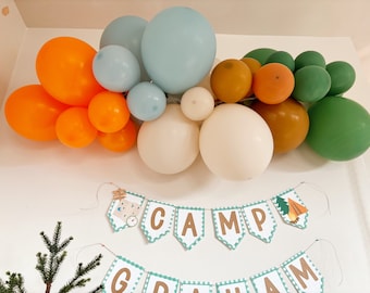 Camping Balloon Garland | One Happy Camper Birthday Party Decorations | Woodland Party Supplies | Camp Balloon Arch Kit |  Forest Birthday