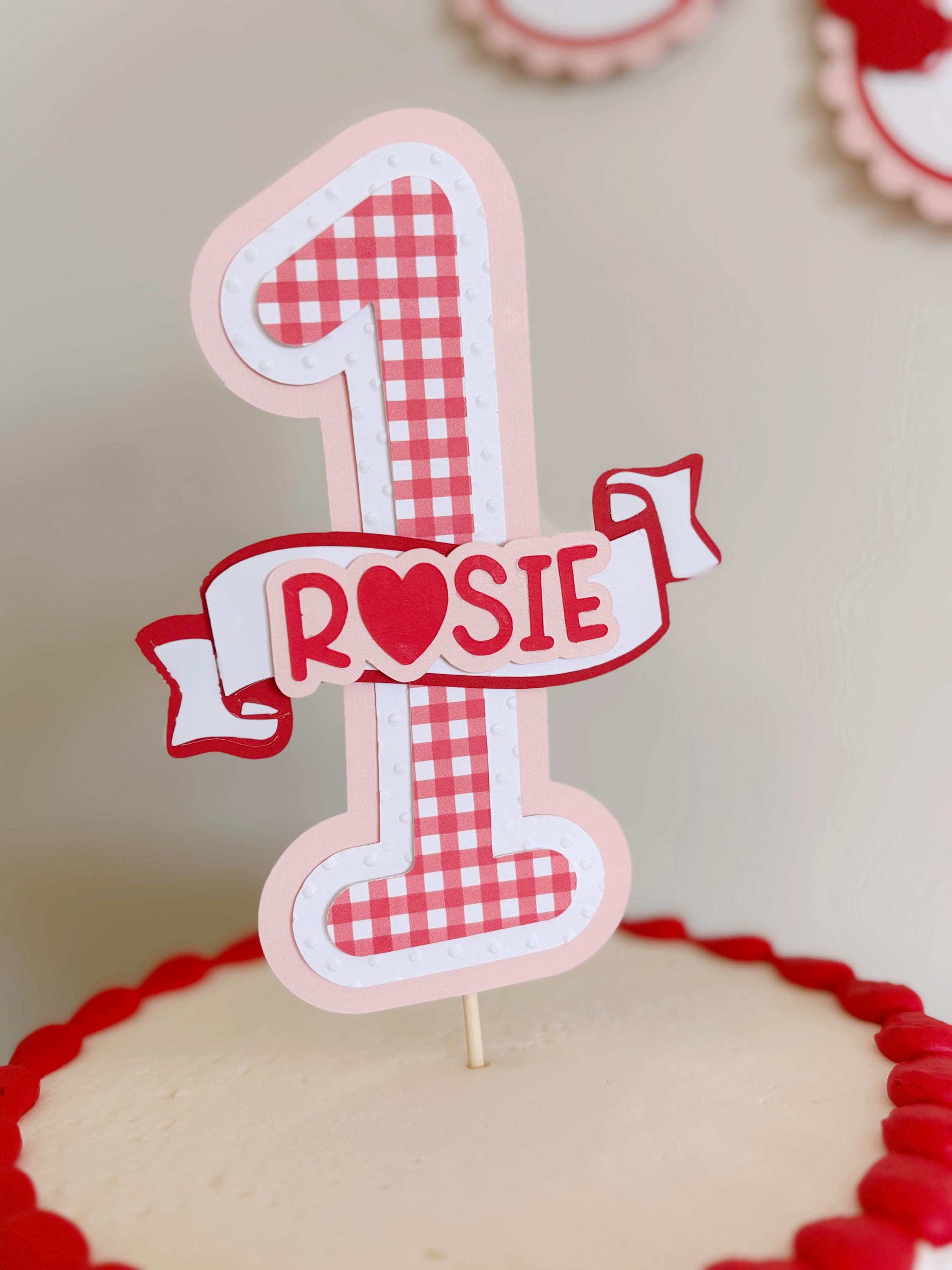 Cherry on Top Cake Topper | Personalized Name Cake Topper | Pink ...